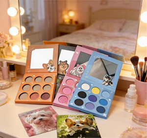 Palette <span class=keywords><strong>de</strong></span> fards à paupières imperméables 9 couleurs satinées et chatoyantes sur le thème des animaux – Haute pigmentation, format voyage pour les amateurs <span class=keywords><strong>de</strong></span> maquillage, adaptée aux carnations foncées et claires - Product Image 4