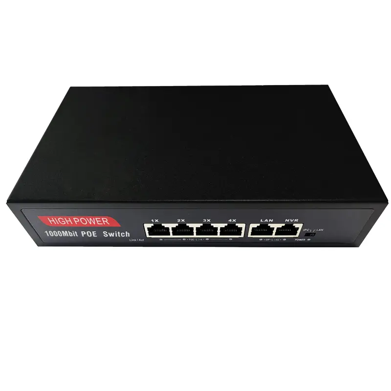 4*10/100/1000Mbps Port PoE Switch 48V Daya Bawaan 52W Ethernet Switch untuk IP Kamera & Wireless AP Internet Switches