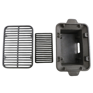 Ensemble de <span class=keywords><strong>barbecue</strong></span> <span class=keywords><strong>et</strong></span> fumoir en <span class=keywords><strong>fonte</strong></span> pré-culottée robuste avec grilles doubles pour <span class=keywords><strong>barbecue</strong></span> <span class=keywords><strong>et</strong></span> fumoir d'extérieur - Product Image 4