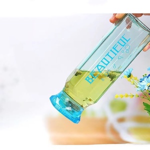 Elegante Bicchiere d'Acqua a Forma di Diamante, Portatile, Personalizzato per Studenti, in Vetro Trasparente con Logo Stampato e Cordino - Product Image 2