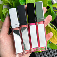 Gloss à lèvres personnalisé en gros, tube de gloss brillant de 6,5 ml avec lumière LED et miroir, rouge à lèvres liquide à marque privée