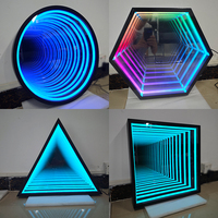 Miroir moderne design Infinity Miroir 3D LED de grande taille pour salle de bain Fonction anti-buée pour salon de beauté KTV Barber Shop