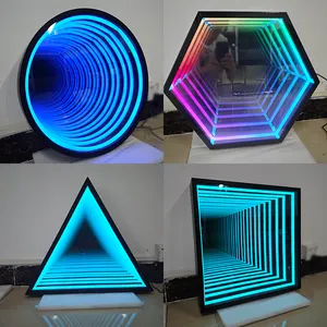 Wholesale Magic Led Infinity Mirror 3d Mirror Large Size Barber Mirror With Led For Beauty Salon Bar KTV