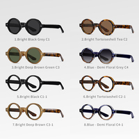 Montures de lunettes rondes vintage personnalisables en métal avec rivets, anti-lumière bleue, couleur unie, en acétate et TR90