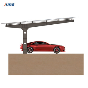 Structure de carport solaire photovoltaïque à panneaux solaires unipolaires pour stationnement de voitures, système de montage de panneaux solaires 590W-600W, 15 modules Zn-Al-Mg - Product Image 2