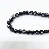 Accessoires de perles de verre de mauvais œil multicolores de forme ronde populaires pour la fabrication de bijoux