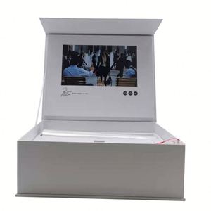 5-Inch IPS LCD Customized Handmade Thermal Transfer Printed Video Brochure Gift <b>Box</b> White Paper Magnetic Lid Design <b>Wedding</b> - Product Image 1