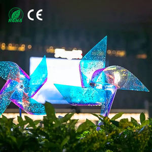 Lumière <span class=keywords><strong>solaire</strong></span> d'extérieur Fleur artificielle Diode électroluminescente <span class=keywords><strong>Moulin</strong></span> <span class=keywords><strong>solaire</strong></span> Éclairage lumineux de sol <span class=keywords><strong>Jardin</strong></span> décoratif de Noël - Product Image 5