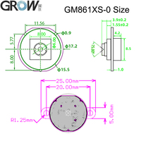 GROW GM861XS-0 USB UART Bar Code QR Code Scanner Module Reader Ring Indicator Light with White Green LED Support PDF417