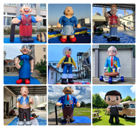 Décoration géante gonflable en forme d'homme, modèle de mascotte de dessin animé gonflable par soufflerie, personnage publicitaire gonflable de dessin animé