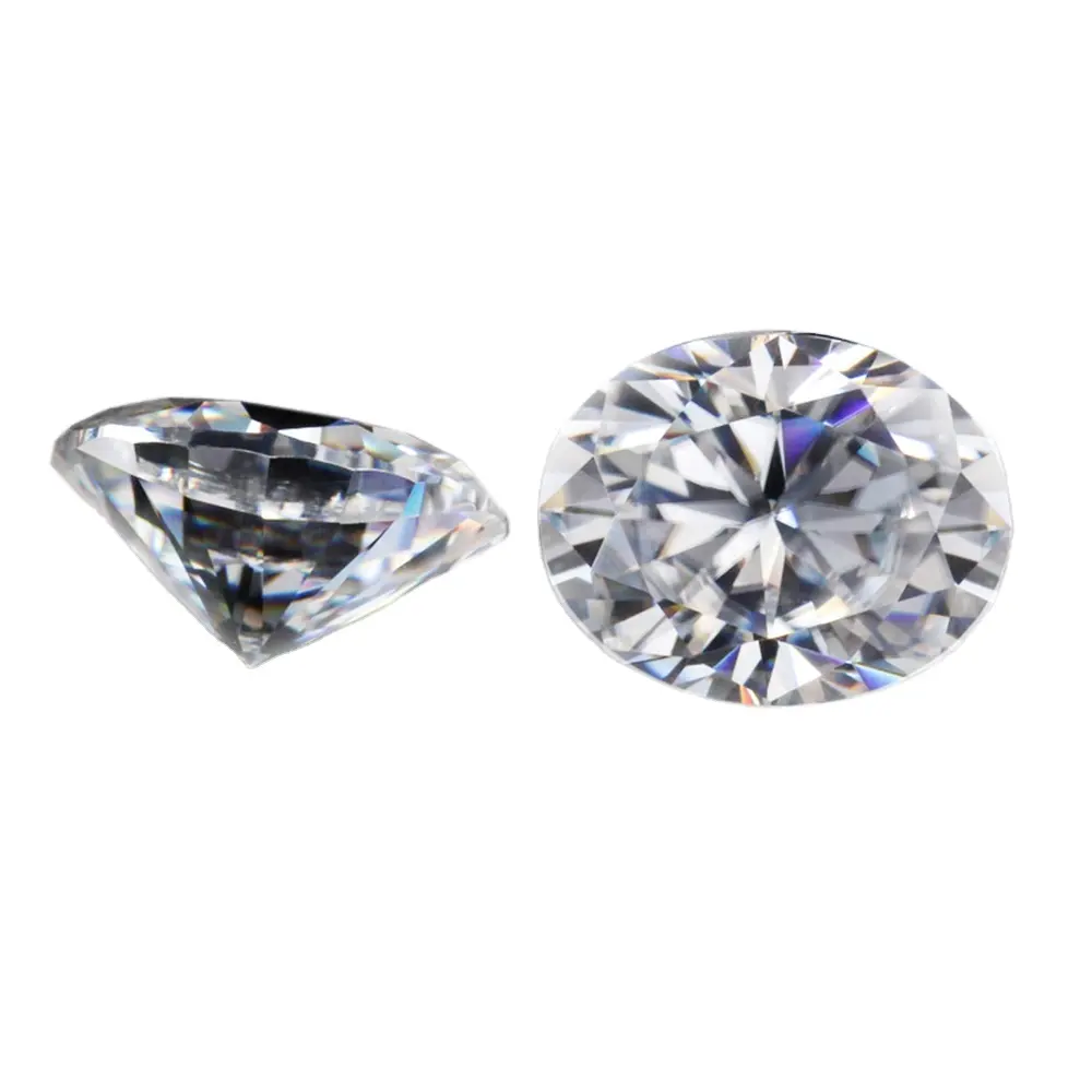 sufficient supplies to jewelry stores very bright luster gems D E F color very white oval moissanite
