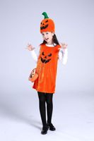 Costume d'Halloween pour filles en stock robe citrouille avec chapeaux pour filles