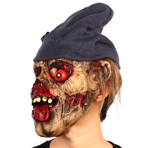 หน้ากากซอมบี้สยองขวัญสำหรับฮาโลวีน คอสเพลย์ หน้ากากเจียงซีเน่า  อุปกรณ์ประกอบชุดแฟนซี  งานปาร์ตี้สยองขวัญ  หน้ากากยางลาเท็กซ์พร้อมหมวก - Product Image 2
