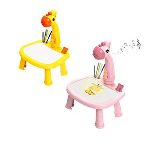 Стол для рисования с проекцией жирафа, письменный стол, обучающая игрушка, съемный проектор, многофункциональная настольная доска для рисования - Product Image 1