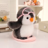 Peluche Super Douce et Cuddly en Forme de Pingouin Surfiste Marin, Rembourrée en Coton, Anti-Stress, Décoration Maison, Cadeau d'Anniversaire Unisexe 16cm