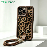 Étui de téléphone portable personnalisé OEM en TPU à imprimé léopard, antichoc, avec cordon de poignet, étuis de protection pour iPhone, fournisseur en gros