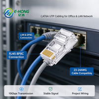 Connecteur modulaire RJ45 CAT6A UTP en deux parties 8P8C 23-24AWG pour câble Ethernet rigide et toronné