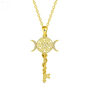 <span class=keywords><strong>Venta</strong></span> Directa de Fábrica: Collar con Colgante de Llave Envolvente de Serpiente Griega, Joyería Elegante de Cobre Ecológico para Hombres y Mujeres - Product Image 4