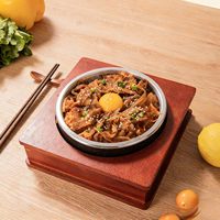 Meilleure vente : Marmite coréenne en granit naturel pour soupes et bibimbap, avec plateau en bois