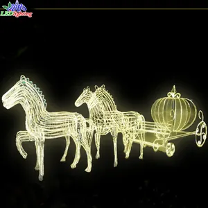 Ngoài trời 3D động vật điêu khắc lễ hội trang trí vườn LED giáng sinh Ngựa thắp sáng vận chuyển