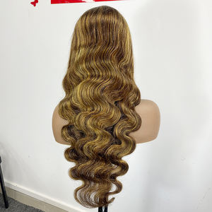 Sans colle 10A Grade Piano Bouclés Crépus Droite Miel Blonde Orange Couleur Dentelle Frontale Perruque Brésilienne Corps Perruques - Product Image 2