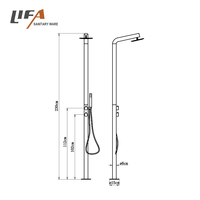 Colonne de panneau de douche de piscine extérieure en acier inoxydable de luxe pour plage et jardin