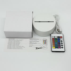 3D dẫn ánh sáng ban đêm cơ sở 3D ảo ảnh điều khiển từ xa cơ sở trắng - Product Image 4