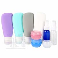 Botol Kosmetik Mini Grosir 30ml 50ml Set 3 Pcs, Perlengkapan Perjalanan Portabel Dikemas dalam Tas Penyimpanan EVA Pelindung