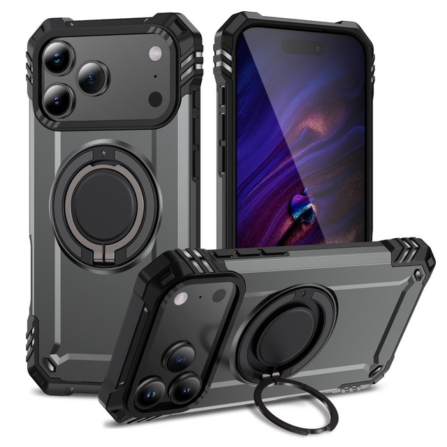 Heavy Duty Shockproof Phone Accessories with 360 Kickstand for iPhone case Protective Phone Cover With Magnetic case for iPhone