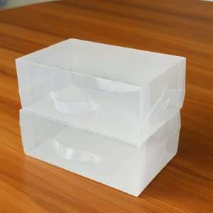Boîte à chaussures anti-poussière de stockage en plastique de type pliant - Product Image 2