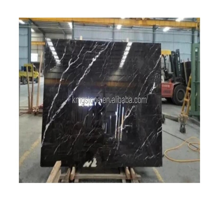 Laje de mármore Nero Marquina Premium preto com veios brancos marmore natural polido para pisos de cozinha e bancadas