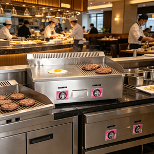 Plancha de Cocina de Acero Inoxidable con Dos Quemadores, Cocina Comercial de 2800PA SURPASS JXP‑R722, Calentamiento Rápido, Sin Humo, para Restaurante - Product Image 5