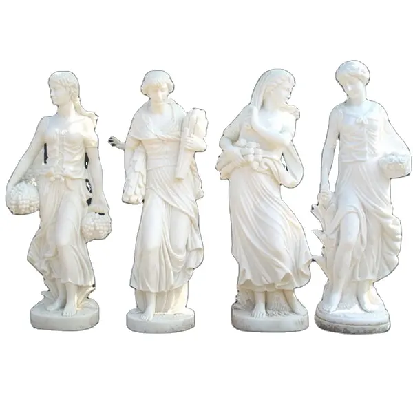 Di alta qualità in marmo bianco Dio del quattro stagioni scultura in magazzino