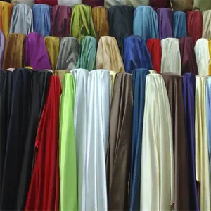 Fabrik preis glatt glänzend billig Polyester Satin Stoff für Kleid Futter