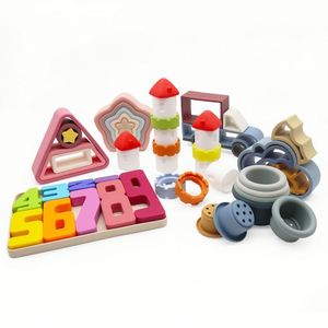 New melikey BPA miễn phí giáo dục lâu đài trẻ em <span class=keywords><strong>Stacker</strong></span> Silicone khối xây dựng <span class=keywords><strong>cup</strong></span> phân loại làm tổ Xếp Chồng Đồ chơi - Product Image 5