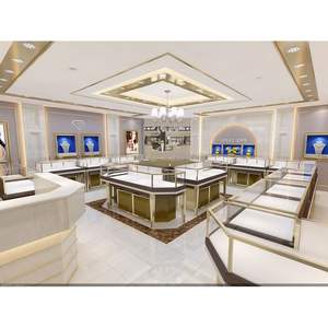 Gold <strong>Jewellery</strong> Shops Interior Design Images Wood Jewelry Display Furniture - Product Image 1