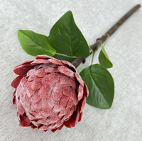 Tiges d'abricot artificielles floquées de qualité supérieure, parfaites pour la décoration intérieure bohème, la mise en scène d'événements et les créations florales DIY, disponibles en rouges vifs