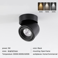 Spot de plafond rotatif à 360 degrés 5W 7W LED haute luminosité corps en aluminium monté en surface plafonnier