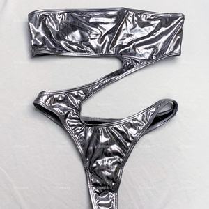 Conjunto de Bikini Metálico Sexy de Una Pieza Personalizado en 3D para Mujer, Traje de Baño Brillante de Lujo, Fabricante de Trajes de Baño de Moda - Product Image 1