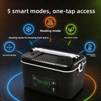 Boîte à lunch électrique rechargeable de 1,5 L, chauffe-aliments sans fil, récipient à lunch auto-chauffant portable, pas besoin d'eau, chauffage rapide