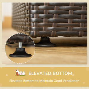 Кровать для собак из ротанга, приподнятый диван для домашних животных, Плетеный домик для кошек, для внутреннего и наружного использования, для сада, патио с складной навесом - Product Image 6