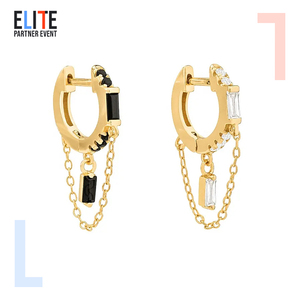 Pendientes colgantes <span class=keywords><strong>de</strong></span> <span class=keywords><strong>Plata</strong></span> <span class=keywords><strong>de</strong></span> Ley 925 con zirconia cúbica, Gemnel, estilo brillante, hecho a mano - Product Image 2