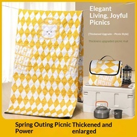 Tapis de pique-nique de printemps avec film argenté, imperméable et anti-humidité, pour la plage, coussin de siège portable non gonflable pour le camping en extérieur