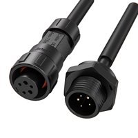 Connecteur circulaire M16 10A surmoulé à verrouillage par vis, étanche IP67, pour interconnexion d'alimentation des capteurs industriels, de l'automatisation et des LED