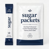 Sachets individuels en aluminium avec logo personnalisé pour thé au lait, café en poudre, sucre – Mini-sachets en bande