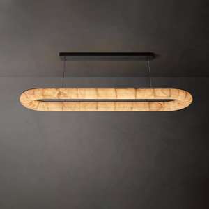 Iluminación de celo comedor colgante moderno lujo crema mármol candelabro alabastro iluminación colgante - Product Image 2