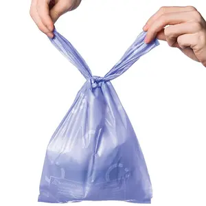 कस्टम थोक मुद्रित खाद biodegradable के पर्यावरण के अनुकूल cornstarch आसान टाई संभाल बेबी डायपर लंगोट बोरी अपशिष्ट बैग