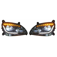 Mise à niveau Peterbilt 579 2013 - 2019 , 587 2011 - 2018 avec 6 - 24V DOT/SEA Chrome Halo Projecteur LED Phares-Chrome ou Noir