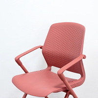 Chaise de formation pliable avec roulettes, empilable, en PP et acier, avec support lombaire respirant pour salle de réunion