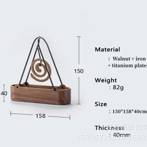 Wooden Outdoor Mosquito Coil Holder Solid Wood Hanging Incense Basket Portable <b>Camping</b> <b>Storage</b> <b>Box</b> Rectangular Simple Design - Product Image 4